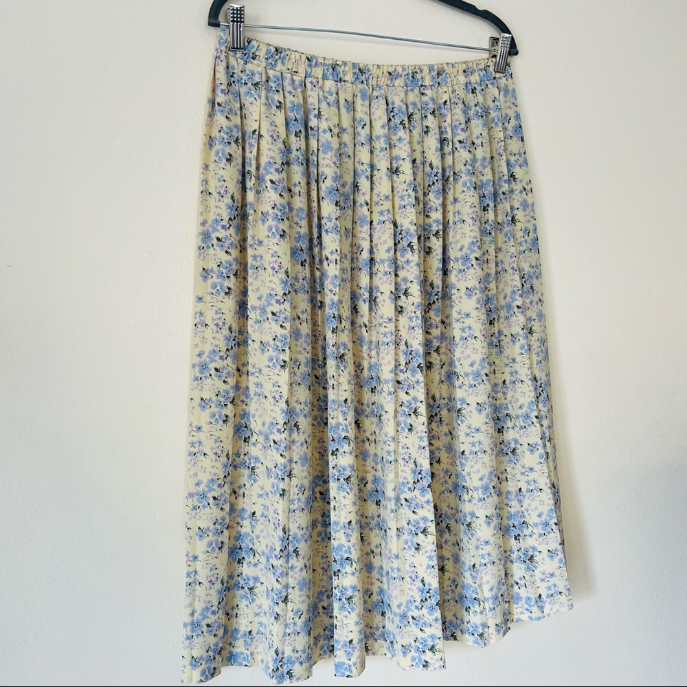 Vintage Leslie Fay midi floral boho Skirt Pastel - Picture 4 of 6